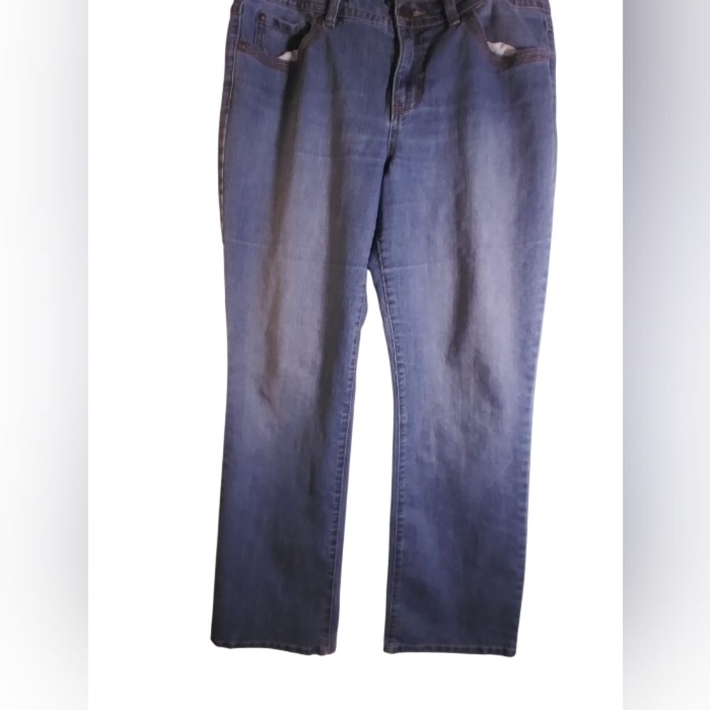 Bandolino Womens Denim Jeans Size 12 Distress On Hem Cowgirl Casual